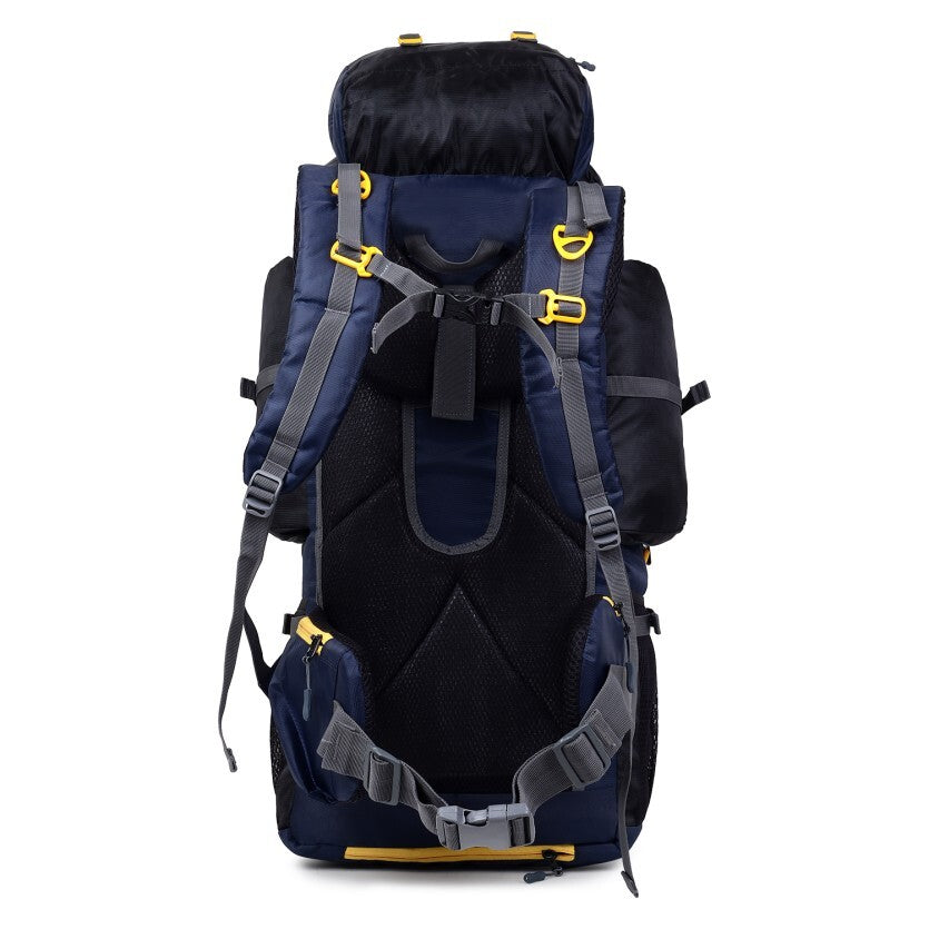 Adventure Trekking Bag Rucksack 80 litres for hiking travelling camping with rain cover(blue-black)