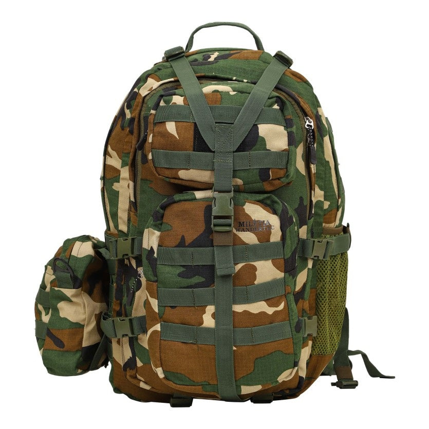 Militia 45L Military Green Backpack with Waist Pouch