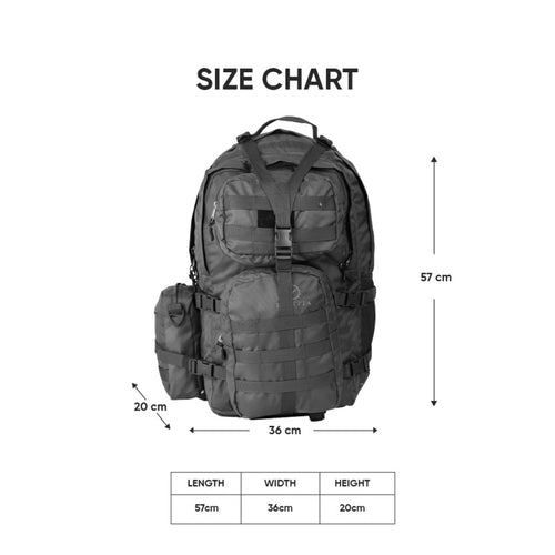 Militia 45L Military Green Backpack with Waist Pouch