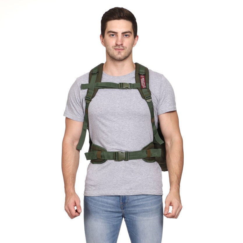Militia 45L Military Green Backpack with Waist Pouch