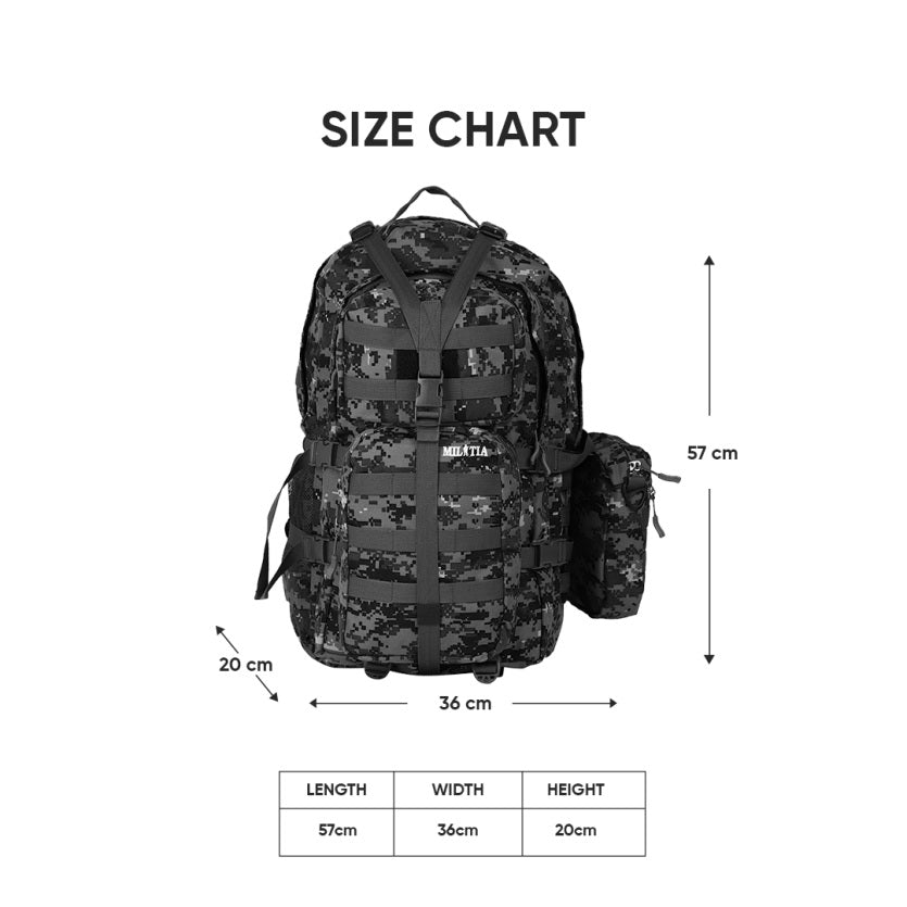 Militia Wandertac Green Cobra 45L Backpack College Bag School Bag Traveler Bag Patrol Bag