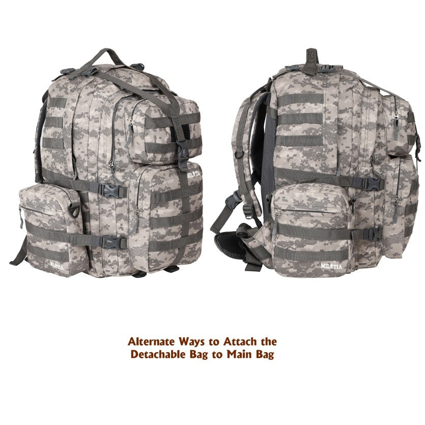Militia Wandertac Grey Cobra 45L Backpack College Bag School Bag Travel/ Patrol Bag