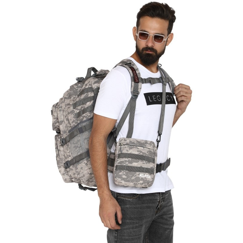 Militia Wandertac Grey Cobra 45L Backpack College Bag School Bag Travel/ Patrol Bag