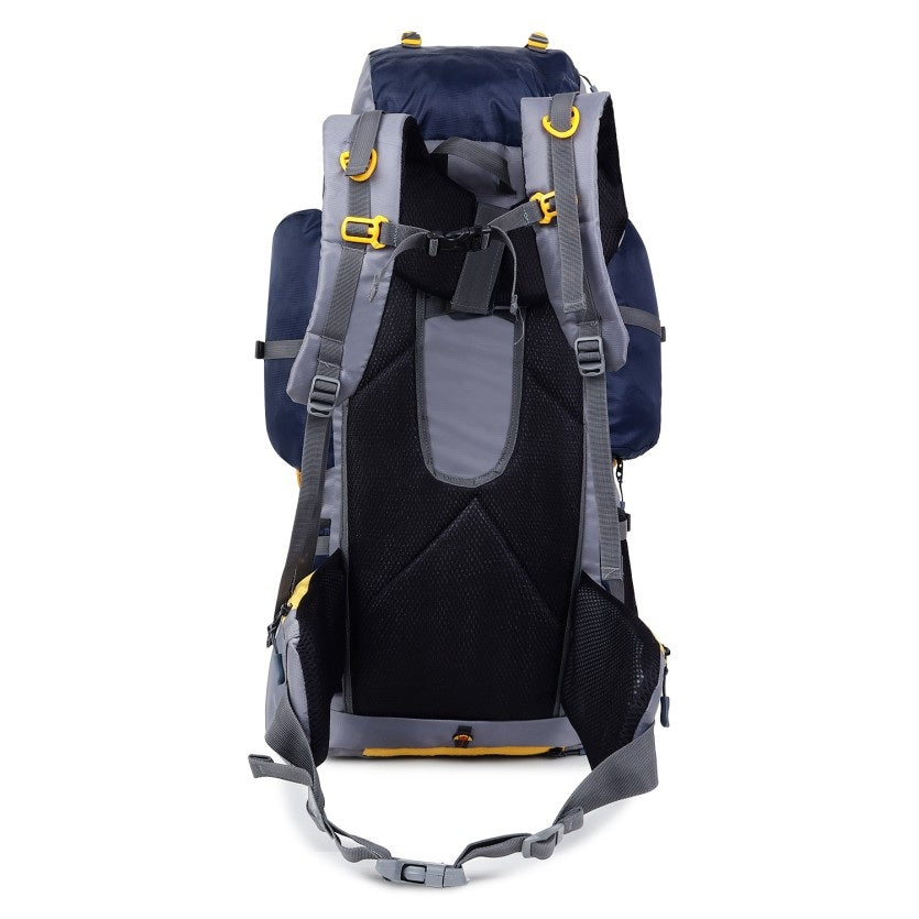 Adventure Trekking Bag Rucksack 80 litres for hiking travelling camping with rain cover(blue-grey)