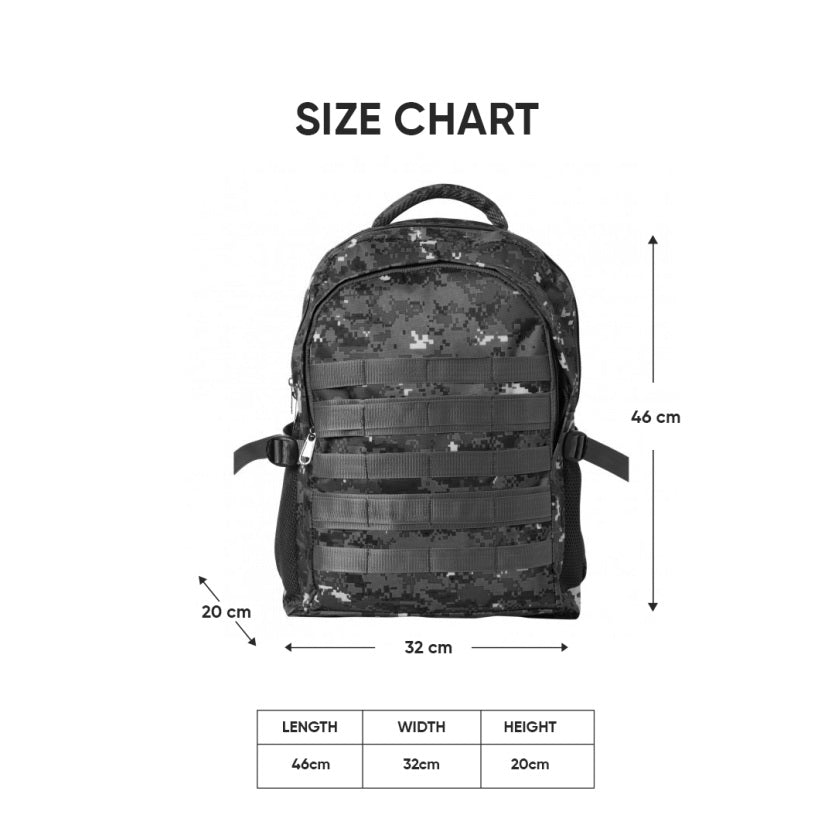 Militia Bag College Bag School Bag 30L Backpack Cobra Green Digital Camouflage Print