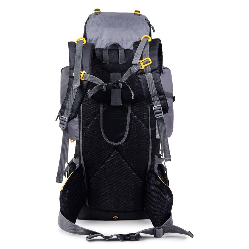 Adventure Trekking Bag Rucksack 80 litres for hiking travelling camping with rain cover(grey-black)